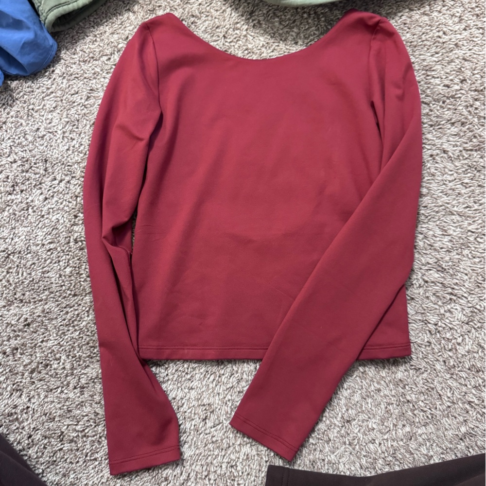 aerie offline open back long sleeve workout top